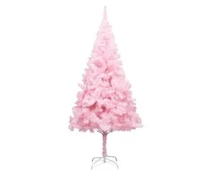 Dirbtinė Kalėdų eglutė su stovu, rožinės spalvos, 210cm, PVC
