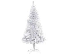 Dirbtinė Kalėdų eglutė su stovu, sidabrinės spalvos, 120cm, PET