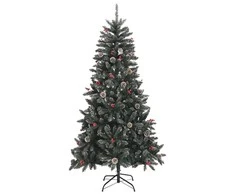 Dirbtinė Kalėdų eglutė su stovu, žalios spalvos, 180cm, PVC