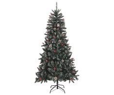 Dirbtinė Kalėdų eglutė su stovu, žalios spalvos, 210cm, PVC
