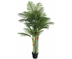 Dirbtinė palmė su trimis kamienais, žalios spalvos, 180cm, PP