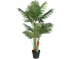 Dirbtinė palmė su trimis kamienais, žalios spalvos, 120cm, PP