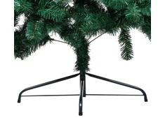 Dirbtinė pusinė Kalėdų eglutė su žaisliukais, žalia, 150cm