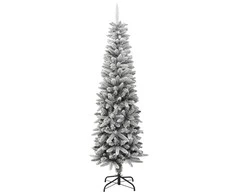 Dirbtinė siaura Kalėdų eglutė su sniegu, 180cm, PVC ir PE