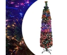 Dirbtinė siaura Kalėdų eglutė su stovu, 120cm, optinis pluoštas