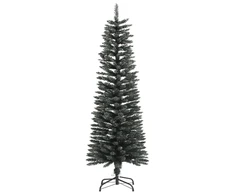 Dirbtinė siaura Kalėdų eglutė su stovu, žalia, 120cm, PVC
