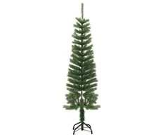 Dirbtinė siaura Kalėdų eglutė su stovu, 150cm, PE