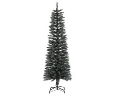 Dirbtinė siaura Kalėdų eglutė su stovu, žalia, 150cm, PVC