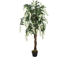 Dirbtinė visterija, žalios ir baltos spalvos, 80cm, 560 lapų