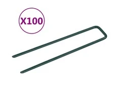 Dirbtinės žolės smaigai, 100vnt., geležis, U formos