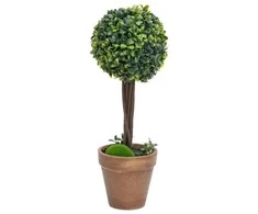 Dirbtiniai buksmedžiai vazonuose, 2vnt., žali, 33cm