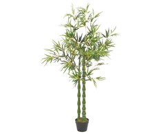 Dirbtinis augalas-bambukas su vazonu, žalios spalvos, 160cm