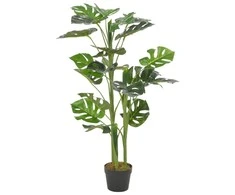 Dirbtinis augalas Monstera su vazonu, žalios spalvos, 100 cm