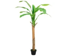 Dirbtinis bananmedis su vazonu, 140cm, žalias