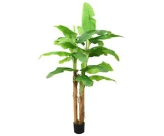 Dirbtinis bananmedis su vazonu, 140cm, žalias