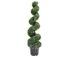 Dirbtinis buksmedis vazone, žalias, 117cm, spiralės formos