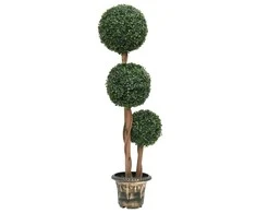 Dirbtinis buksmedis vazone, žalias, 119cm, rutulio formos