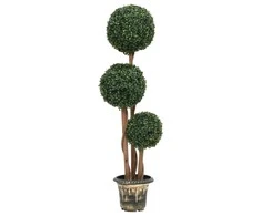 Dirbtinis buksmedis vazone, žalias, 119cm, rutulio formos