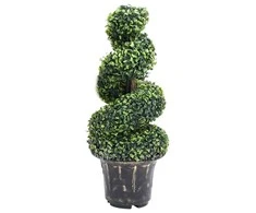 Dirbtinis buksmedis vazone, žalias, 89cm, spiralės formos