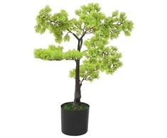 Dirbtinis kiparisinis bonsai medelis su vazonu, 60cm, žalias