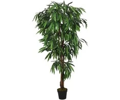 Dirbtinis mango medis, žalios spalvos, 150cm, 600 lapų