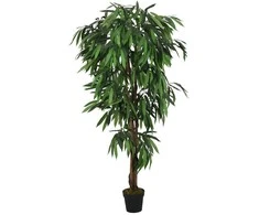 Dirbtinis mango medis, žalios spalvos, 200 cm, 1050 lapų