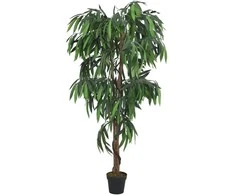 Dirbtinis mango medis, žalios spalvos, 200 cm, 1050 lapų