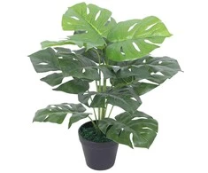 Dirbtinis Monstera augalas su vazonu, 45 cm, žalias