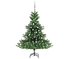 Dirbtinis normandiškas kėnis su LED/žaisliukais, žalias, 150cm