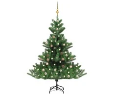 Dirbtinis normandiškas kėnis su LED/žaisliukais, žalias, 180cm