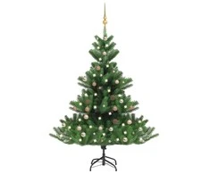 Dirbtinis normandiškas kėnis su LED/žaisliukais, žalias, 150cm