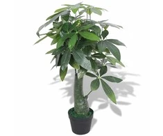 Dirbtinis pinigų medis su vazonu, 85 cm, žalias