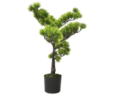 Dirbtinis pinus bonsai medelis su vazonu, 60cm, žalios spalvos