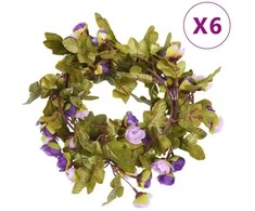 Gėlių girliandos, 6vnt., šviesiai violetinės, 215cm