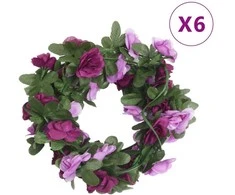 Gėlių girliandos, 6vnt., šviesiai violetinės, 250cm