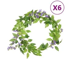 Gėlių girliandos, 6vnt., violetinės spalvos, 200cm