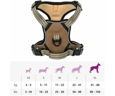 Diržai šunims su atspindinčiomis juostelėmis, rudas, XL