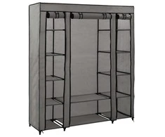 Drab. spinta su skyr. ir stryp., pilka, 150x45x176cm, audinys