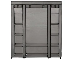 Drab. spinta su skyr. ir stryp., pilka, 150x45x176cm, audinys