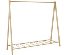 Drabužių kabykla su lentynomis, 106x34x102cm, bambukas