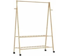 Drabužių kabykla su lentynomis/ratukais, 132x45,5x155,5cm