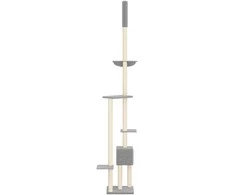 Draskyklė katėms iki lubų, šviesiai pilka, 258,5–284,5cm