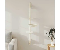 Draskyklė katėms su draskymo stovu, kreminė, 142,5cm