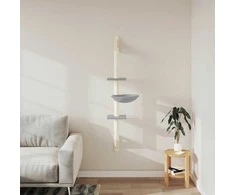 Draskyklė katėms su draskymo stovu, šviesiai pilka, 142,5cm