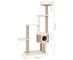 Draskyklė katėms su pagalvėle ir stovu, 148cm, jūros žolė