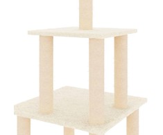 Draskyklė katėms su stovais iš sizalio, kreminės spalvos, 111cm