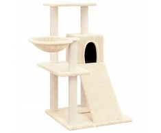 Draskyklė katėms su stovais iš sizalio, kreminės spalvos, 82cm
