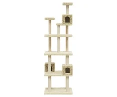 Draskyklė katėms su stovais iš sizalio, kreminės spalvos, 188cm