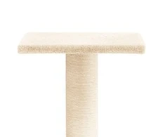 Draskymo stovas katėms su platforma, kreminės spalvos, 38cm