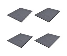 Durų kilimėliai, 4 vnt., pilkos spalvos, 90x60cm, PVC